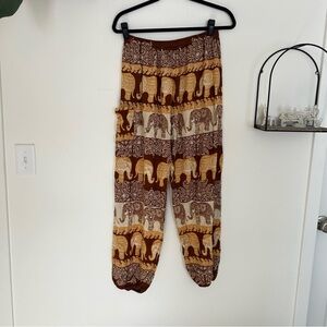 Earthbound Lightweight Elephant Print Harem Pants Size XL